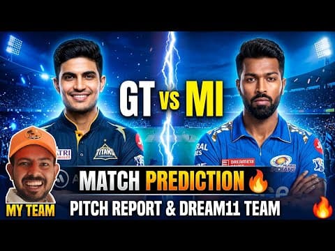 Thumbnail for GT vs MI Today Match Dream11 Prediction | Gujarat Titans vs Mumbai Indians 2026 | Match 30 by Sports Fantasy Guruji