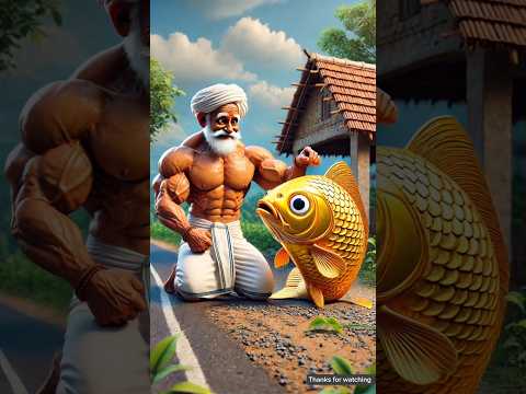 Thumbnail for The farmer has a golden fish ,The farmer feeds the fish mangoes but fish does not lay eggs 😭 #ai by moon hindi animation 