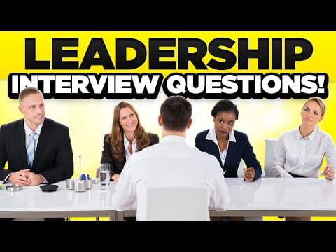 Thumbnail for LEADERSHIP Interview Questions & Answers! (How to PASS a Leadership & Management Job Interview!) by CareerVidz