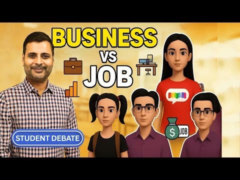 Thumbnail for Business vs Job Which is Better | Business vs Job Debate Points | Job vs Business GD Topic by Paragraph and Story for English Learners