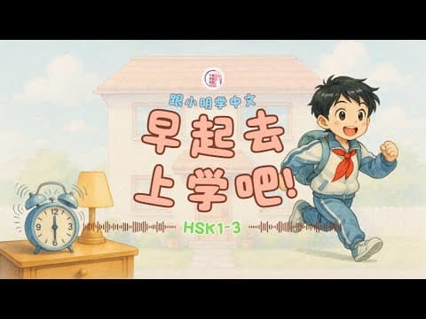 Thumbnail for 跟小明听中文：早起去上学吧！ | HSK 1–3 | 初级日常中文 by เรียนจีนสนุกผ่านนิทาน - Learn Chinese with Tutu 