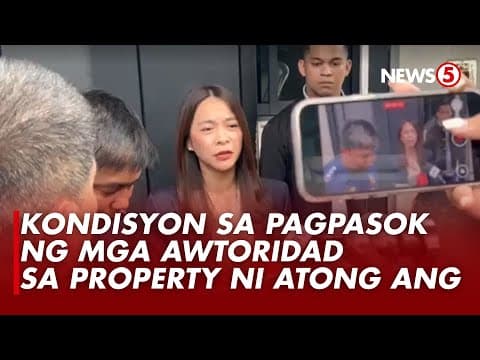 Thumbnail for Kampo ni Atong Ang, naglatag ng kondisyon sa paghahanap sa negosyante sa kanyang bahay sa Pasig by News5Everywhere