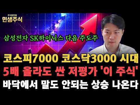 Thumbnail for 코스피7000 코스닥3000 시대 5배 올라도 싸다, 삼성전자 다음 말도 안되는 저평가 주도주 '이 주식' 바닥에서 말도 안되는 상승 나온다 [인생주식] by 주식장인