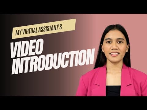 Thumbnail for Video Introduction for Virtual Assistants || Self-introduction by SwitZ Life Logs