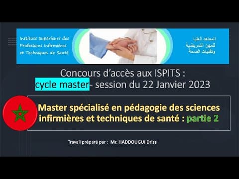 Thumbnail for Master spécialisé en pédagogie des sciences infirmières et techniques de santé : partie 2 by Driss HADDOUGUI