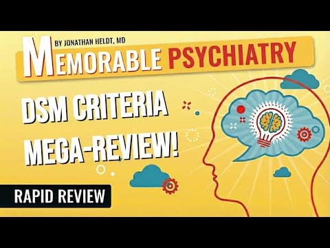 Thumbnail for Mnemonics for Every Major Psychiatric Diagnosis! (Memorable Psychiatry Lecture) by Memorable Psychiatry and Neurology