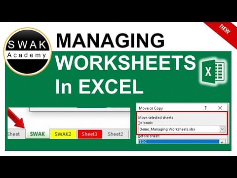 Thumbnail for 👍 MANAGING WORKSHEETS in EXCEL by SWAK Academy - Investing Simplified