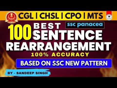Thumbnail for Parajumbles | PQRS | 100 Best Sentence Rearrangement | English Strategy for CGL, CHSL, CPO,  2025 by SSC Panacea