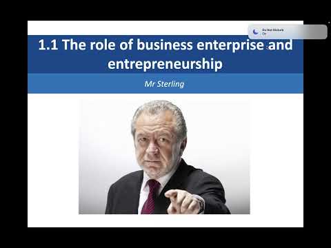 Thumbnail for 1.1 The role of business enterprise and entrepreneurship by Mr Sterling Business