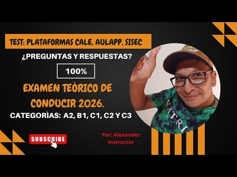 Thumbnail for ASÌ ES EL NUEVO EXAMEN TEÒRICO 2026 | PLATAFORMAS AULAPP, SISEC y CALE. by ALEXANDER INSTRUCTOR TÈCNICAS EN CONDUCCIÒN