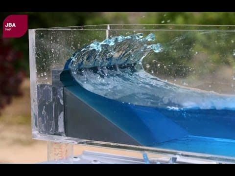 Thumbnail for Wave tank demonstration showing the impact of coastal defences on flood risk by JBA Trust