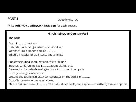 Thumbnail for Hinchingbrooke Country Park | Cambridge Listening Test by Real IELTS TESTS