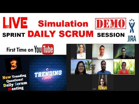 Thumbnail for daily scrum meeting simulation I stand up meeting demo I scrum events using jira by CareersTalk