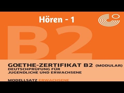 Thumbnail for Goethe Zertifikat B2#Hören 1#FLIHYD#German# by FLI HYD