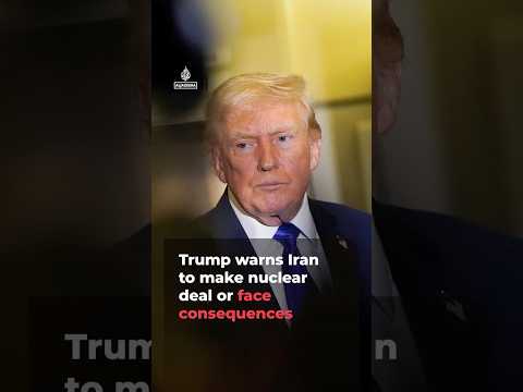 Thumbnail for Trump urges Iran to make nuclear deal saying he’ll be 'indirectly' involved in talks | AJ #shorts by Al Jazeera English