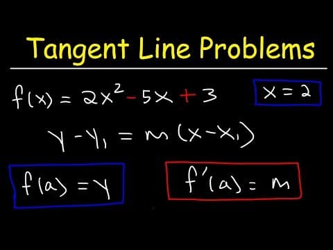 Thumbnail for How To Find The Equation of The Tangent Line With Derivatives by The Organic Chemistry Tutor