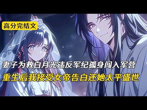 Thumbnail for 妻子为救白月光违反军纪孤身闯入军营，重生后我接受女帝告白还她太平盛世#完结文 #小说 #二次元 by MM书屋