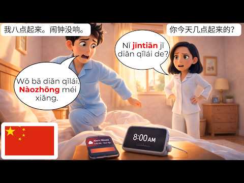 Thumbnail for 🇨🇳 Wake Up & Sleep Right 😴 | 15 Chinese Morning Conversations (HSK 1-2) by Say Mandarin (Shuō Zhōngwén)