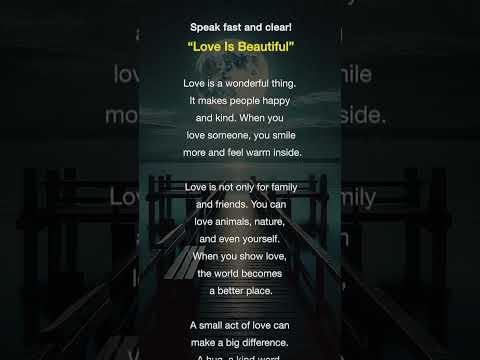 Thumbnail for [120] Speak fast and clear / Love is Beautiful #english #speakfastandclear by Nguyễn Trang Tú Uyên