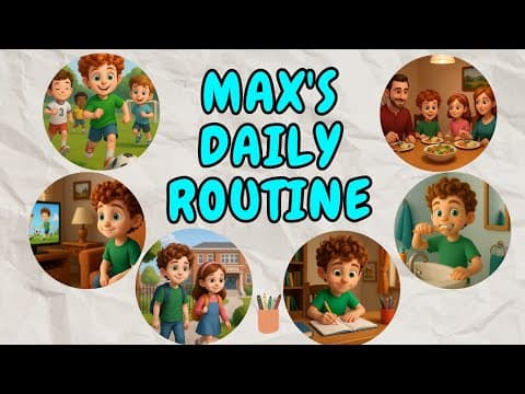Thumbnail for Max’s Daily Routine | English Listening Practice for Kids | Life & Family by Flying English