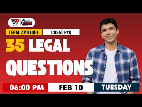 Thumbnail for CUSAT 2026 | LEGAL - 35 LEGAL QUESTIONS | IMPORTANT MCQS | KLEE | CUSAT 2026 | LIVE #44 by WRITS