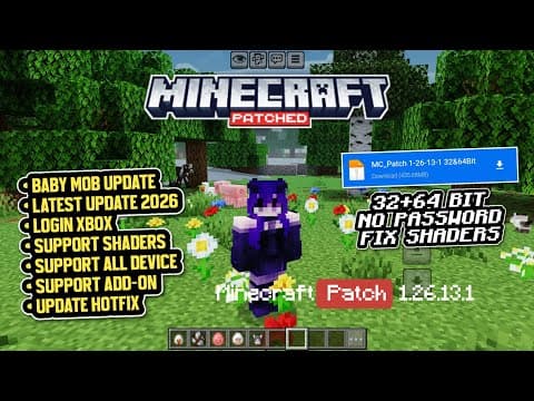Thumbnail for Minecraft Patch Terbaru 1.26.13.1 - Fix Shader Hotfix Baby Mobs Update Minecraft Patch Versi Terbaru by HideyoVerse