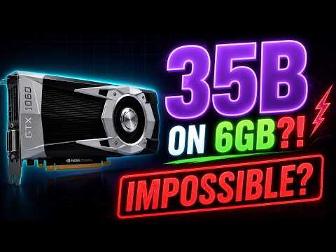 Thumbnail for Running a 35B AI Model on 6GB VRAM, FAST (llama.cpp Guide) by Codacus