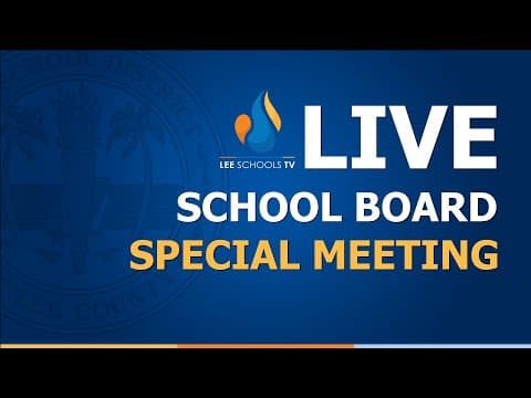 Thumbnail for School Board Special Meeting: April 1, 2026 by School District of Lee County