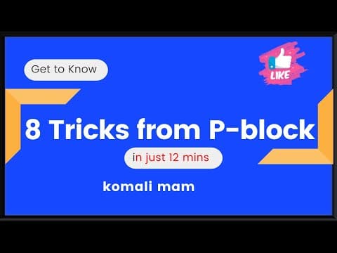 Thumbnail for 8 Tricks from P-block elements | Class 12 Chemistry by Komali mam by Komali Mam
