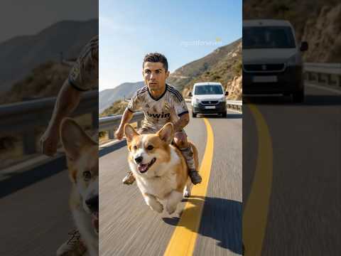 Thumbnail for 🐶🤣Ronaldo & Corgi Save Messi from Haaland and Mbappé! #ronaldo #cr7 #messi #shorts #football by GOAT for SEVEN