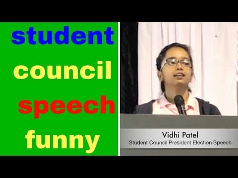 Thumbnail for student council speech for election campaign in school funny ideas by Deep Patel 