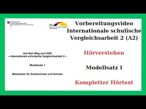 Thumbnail for DSD - A2 - Hörverstehen - Internationale Vergleichsarbeit 2 (A2) - Kompletter Hörtext - Modellsatz 1 by Mahir Hoca Almanca