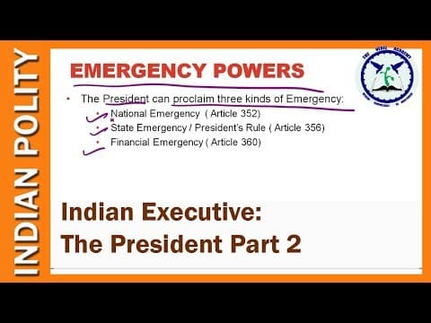 Thumbnail for The President of India : Part 2 | Indian Executive | SSC CGL, UPSC | by TVA by THE VEDIC ACADEMY