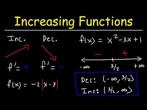 Thumbnail for Increasing and Decreasing Functions - Calculus by The Organic Chemistry Tutor