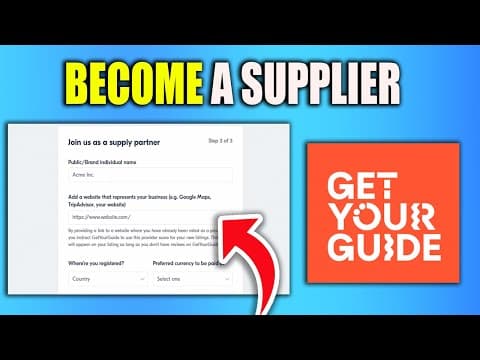 Thumbnail for How To Become A Supplier On GetYourGuide (Step By Step Guide) by Your Fix Expert