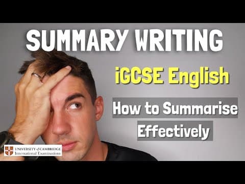 Thumbnail for iGCSE First Language English - How to Summarise Information Walkthrough by IGCSESUCCESS