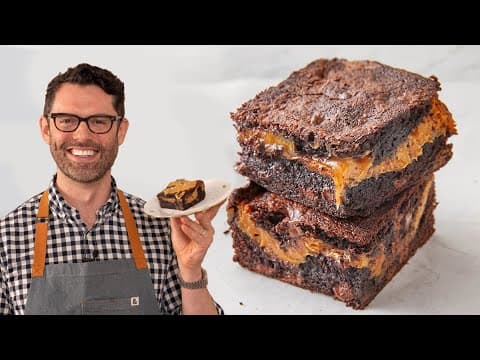 Thumbnail for Incredible Caramel Brownies Recipe by Preppy Kitchen