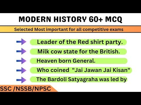 Thumbnail for MODERN HISTORY || selected most important questions for all competitive exams. by GK Lai