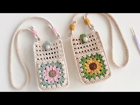 Thumbnail for 钩针斜挎包：三层超实用，包带可调节 by 小师妹手作