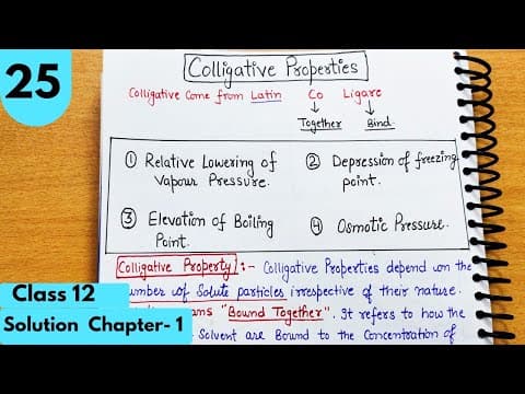 Thumbnail for Colligative Properties| Relative Lowering of Vapour Pressure| Solution Chapter-1 Class12 Chemistry by Preetika Chauhan