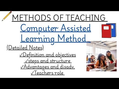Thumbnail for Computer Assisted Learning|Methods of Teaching|Detailed Notes|B.sc Nursing 2nd year|CET| by PULSE POINT