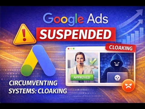 Thumbnail for [FIXED] Google Ads Suspension (Circumventing Systems/Cloaking) → Full Recovery Case Study ✅ [2026] by Ali Raza Marketing | Google Ads | Aarswebs