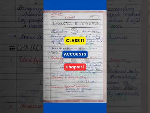 Thumbnail for Class 11 Accounts Chapter 1 Study Notes #commerce #studynotes by M Square Study Arena