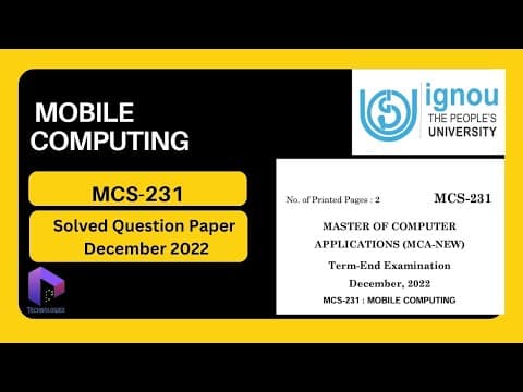 Thumbnail for Mcs-231 Solved Question Paper (December 2022 Exam) || DalalTechnologies || WaveArt by WaveArt -DalalTechnologies