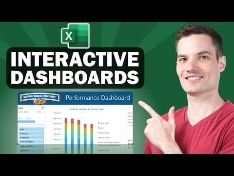 Thumbnail for 📊 How to Build Excel Interactive Dashboards by Kevin Stratvert