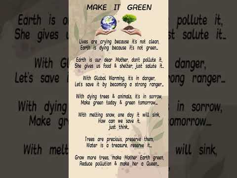 Thumbnail for English poem for kids | Make It Green | poems in English | #shorts by Anushka Ailani