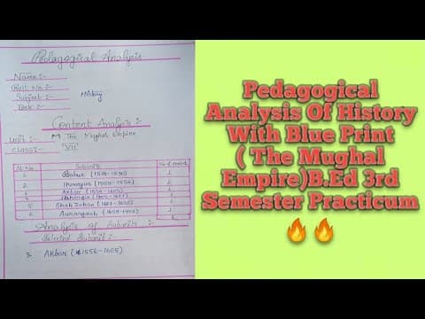 Thumbnail for Pedagogical Analysis Of History With Bule Print (The Mughal Empire) B.Ed 3rd Semester Practicum🔥🔥🔥🔥🔥 by PEDAGOGY OF CURIOSITY