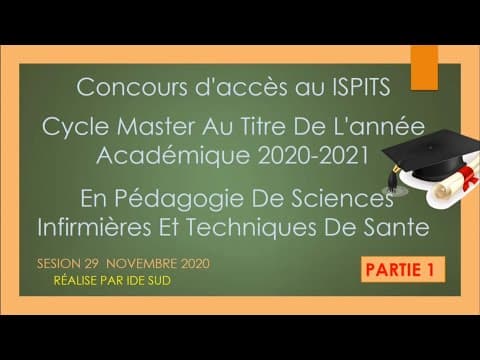 Thumbnail for Concours d'accès au ISPITS Cycle Master en pédagogie de Sciences infirmières et techniques de Santé by IDE SUD | ممرض الجنوب
