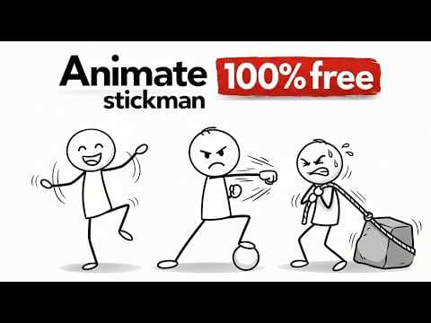 Thumbnail for How to Create Stickman Animation with AI 100% FREE by AI4Next