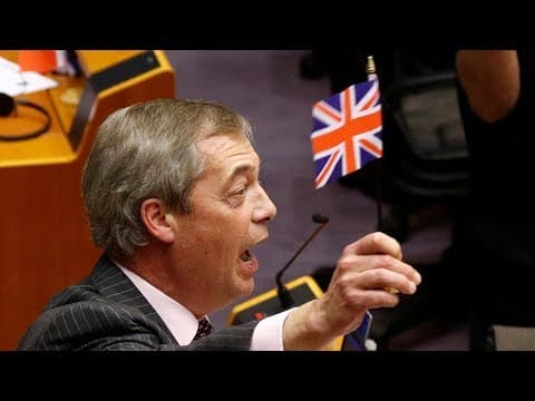 Thumbnail for Nigel Farage’s final speech to European Parliament cut short after he waves flag by The Telegraph
